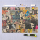 Rustieke krant Patchwork Collage (7) Tissuepapier (Craft)