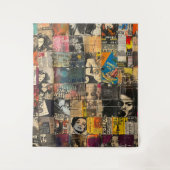 Rustieke krant Patchwork Collage (7) Wandkleed (Voorkant)