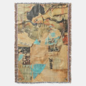 Rustieke krant Patchwork Collage (8) Deken (Voorkant Verticaal)