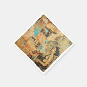 Rustieke  krant Patchwork Collage (8) Servet (Hoek)