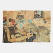 Rustieke krant Patchwork Collage (8) Theedoek (Horizontaal)