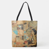 Rustieke  krant Patchwork Collage (8) Tote Bag (Voorkant)