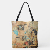 Rustieke krant Patchwork Collage (8) Tote Bag (Achterkant)