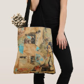 Rustieke krant Patchwork Collage (8) Tote Bag (Dichtbij)