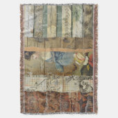 Rustieke krant Patchwork Collage (9) Deken (Voorkant Verticaal)