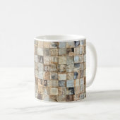 Rustieke krant Patchwork Collage (9) Koffiemok (Voorkant rechts)