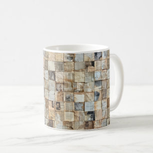 Rustieke  krant Patchwork Collage (9) Koffiemok