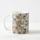 Rustieke krant Patchwork Collage (9) Koffiemok (Links)
