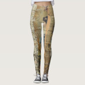 Rustieke krant Patchwork Collage (9) Leggings (Voorkant)
