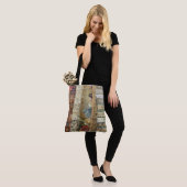Rustieke  krant Patchwork Collage (9) Tote Bag (Op model)