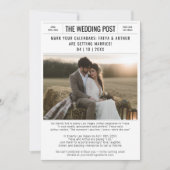 Rustieke krant Trouwfoto Save the Date Kaart (Voorkant)