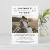 Rustieke krant Trouwfoto Save the Date Kaart (Staand voorkant)