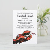 Rustieke kreeft bruiloft diner repetitie kaart (Staand voorkant)