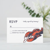 Rustieke kreeft bruiloft suite RSVP kaartje (Staand voorkant)