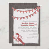 Rustieke kreeft bruiloft uitnodigen kaart (Voorkant / Achterkant)