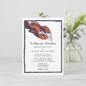 Rustieke kreeft bruiloft uitnodiging (Staand voorkant)