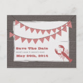 Rustieke kreeft en Bunting Bruiloft Save The Date Aankondigingskaart (Voorkant)