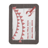 Rustieke kreeft & Gingham sparen de datum magneet (Verticaal)