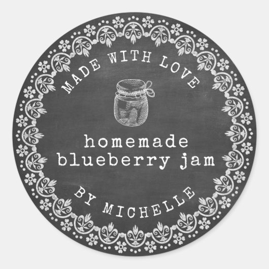 Rustieke krijt jam label canning sticker (Voorkant)
