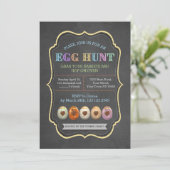 Rustieke Krijt Kleurrijk Paaseieren Jacht Feest Kaart (Staand voorkant)