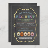 Rustieke Krijt Kleurrijk Paaseieren Jacht Feest Kaart (Voorkant / Achterkant)