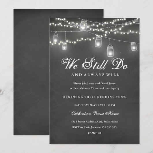 Rustieke Krijtbord Achtertuin Gelofte Vernieuwing  Kaart (Voorkant / Achterkant)