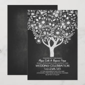 Rustieke krijtbord boom bruiloft uitnodigingen (Voorkant / Achterkant)