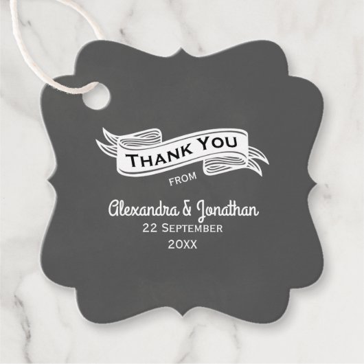 Rustieke krijtbord bruiloft gunst Labels (Voorkant)
