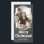Rustieke Krijtbord Foto Kerst Kaart<br><div class="desc">Deze rustieke kerst- of vakantiekaart heeft een charmant ontwerp van oud krijtbord en een ruig lijst. Met de eenvoudige sjabloon kunt u uw eigen foto uploaden.</div>