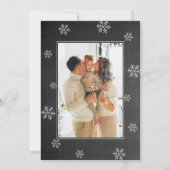 Rustieke Krijtbord Sneeuwvlok Foto Kerstfeest Kaart (Achterkant)