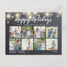 Rustieke krijtbord String Lights Foto Vakantie Briefkaart