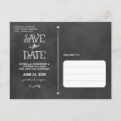 Rustieke Krijtbord Trouwfoto Save the Date Aankondigingskaart (Achterkant)