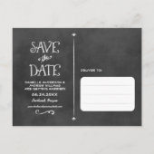 Rustieke Krijtbord Trouwfoto Save the Date Aankondigingskaart (Achterkant)