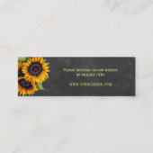 Rustieke krijtbord zonnebloemen trouwwebsite RSVP Mini Visitekaartje (Voorkant)