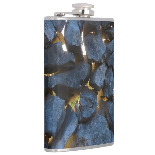 Rustieke Kroatische stenen muur fotografie Heupfles (Rechts)