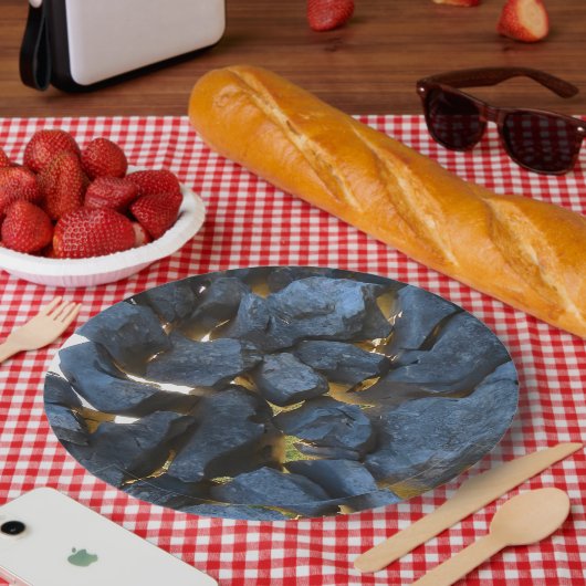 Rustieke Kroatische stenen muur fotografie Papieren Bordje (Picknick)