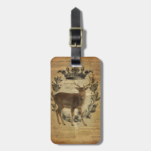 Rustieke kroon outdoorsman whitetail buck Deer Bagagelabel