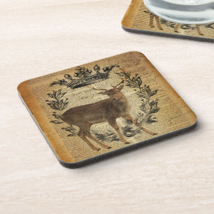 Rustieke kroon outdoorsman whitetail buck Deer Bier Onderzetter