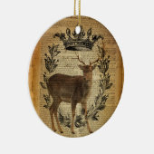 Rustieke kroon outdoorsman whitetail buck Deer Keramisch Ornament (Rechts)