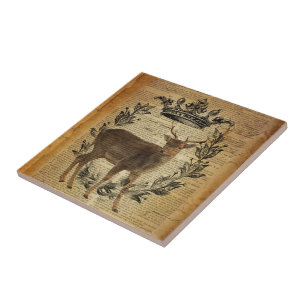 Rustieke kroon outdoorsman whitetail buck Deer Tegeltje
