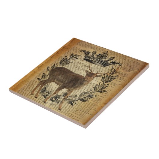 Rustieke kroon outdoorsman whitetail buck Deer Tegeltje (Zijkant)