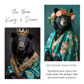 Rustieke  Kroonkoning Beer Decoupage Tissuepapier