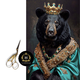 Rustieke Kroonkoning Beer Decoupage Tissuepapier