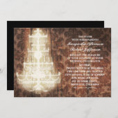 Rustieke  kroonluchter huwelijksuitnodigingen kaart (Voorkant / Achterkant)