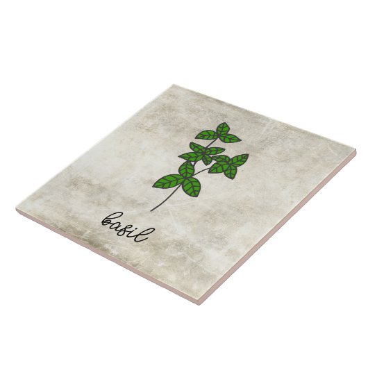 Rustieke kruiden Basil boerderij Tegeltje (Zijkant)