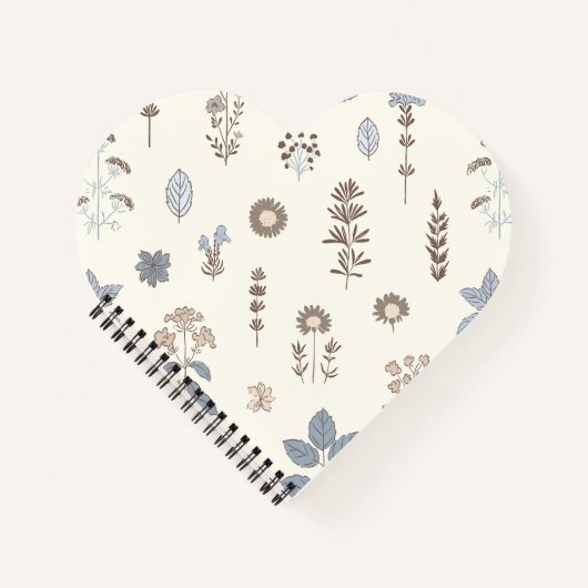 Rustieke kruiden blauw bruin notitieboek (Voorkant)