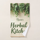 Rustieke kruidenkeuken gepersonaliseerde handdoek (Handdoek)