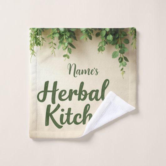 Rustieke kruidenkeuken gepersonaliseerde handdoek (Wasdoekje)