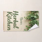 Rustieke kruidenkeuken gepersonaliseerde handdoek (Handdoek)