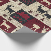 rustieke kruissteek-patchwork | volksvakantiemotie cadeaupapier (Hoek)